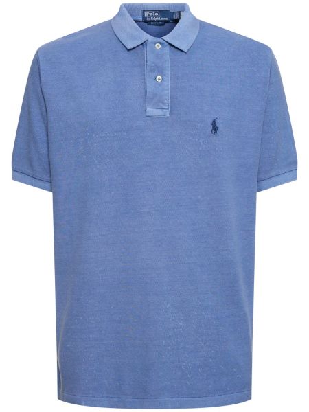 Hálós rövid ujjú pólóing Polo Ralph Lauren kék