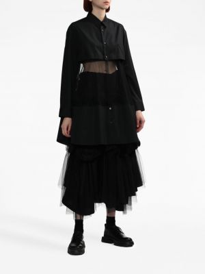 Průsvitné košilové šaty Noir Kei Ninomiya černé