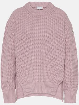 Sweter wełniany Moncler różowy