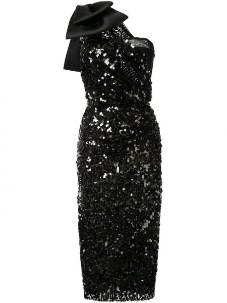Vestido de noche con lentejuelas con lazo Dolce & Gabbana negro