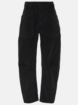 Pantalones de pana de algodón Nili Lotan negro