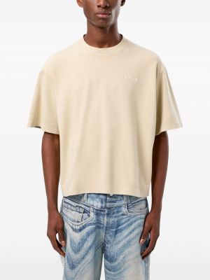 Bavlněné tričko s výšivkou Camperlab béžové
