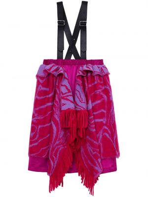 Asymetrické sukně s třásněmi Noir Kei Ninomiya růžové