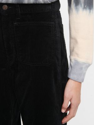 Pantaloni culottes cu talie înaltă de catifea cord Polo Ralph Lauren negru