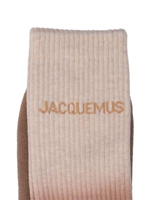Bavlnené ponožky Jacquemus béžová