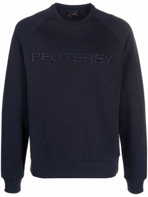 Bomull brodert sweatshirt Peuterey blå