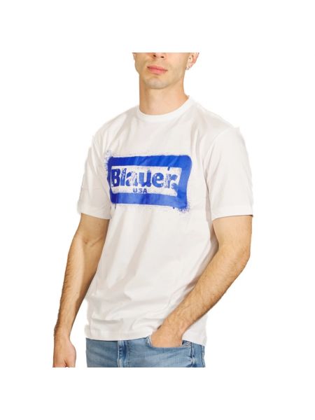 Koszulka z nadrukiem Blauer biała
