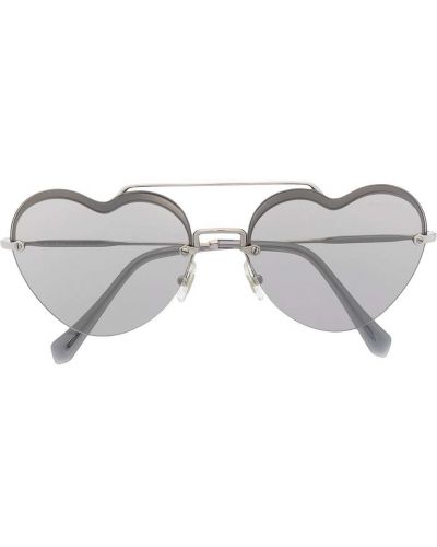 Gafas de sol con corazón Miu Miu Eyewear plateado