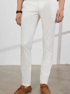 Chino hlače slim fit s džepovima Ac&co / Altınyıldız Classics bijela