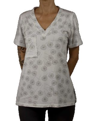 Bluza s printom s v-izrezom Mimi bijela