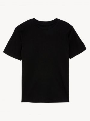 Хлопковая футболка Marks & Spencer черная