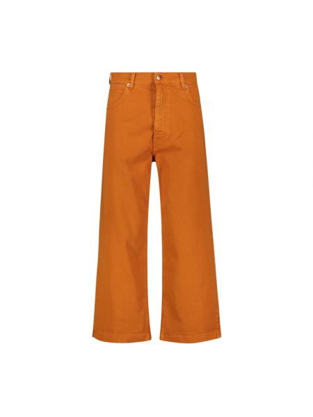Rozkloszowane spodnie Re-hash pomarańczowe
