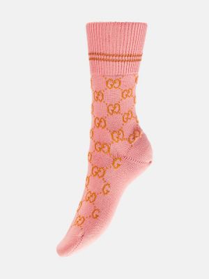 Bavlněné ponožky Gucci růžové