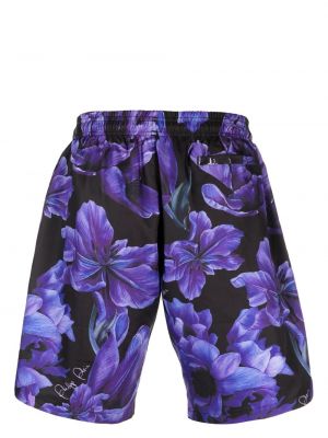 Shorts à fleurs Philipp Plein noir