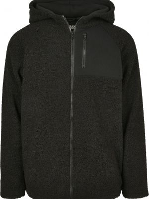 Prechodná bunda na zips s kapucňou Urban Classics čierna