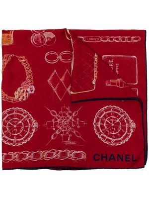 Sciarpa con stampa Chanel Pre-owned rosso