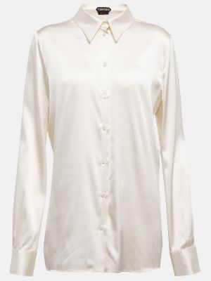 Атласная рубашка Tom Ford белая