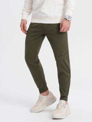 Teplákové nohavice na zips Ombre zelená