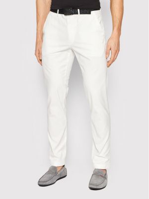 Chino панталони slim Calvin Klein бяло