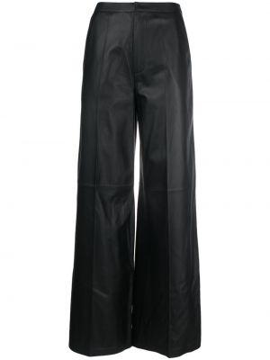 Δερμάτινο παντελόνι σε φαρδιά γραμμή Desa 1972 μαύρο