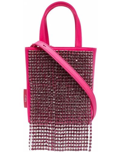 Bolso shopper con flecos de cristal Tubici rosa