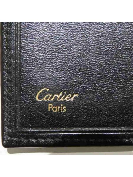 Cartera de cuero retro Cartier Vintage negro