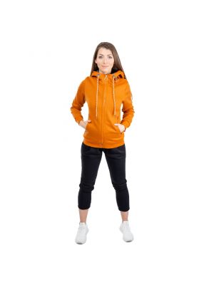 Klasické bavlněné sportovní kalhoty na zip Glano - oranžová