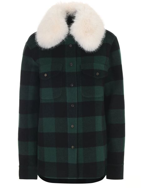 Зеленое клетчатое пальто Forte Couture