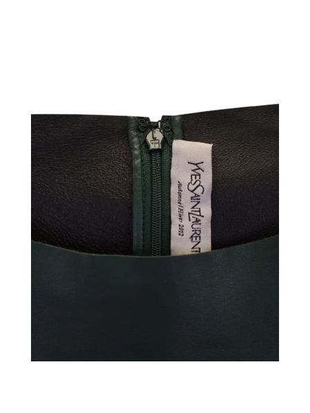 Vestido de cuero retro Yves Saint Laurent Vintage verde