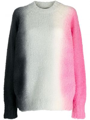 Maglione sfumato con scollo tondo Sacai rosa