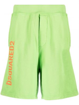 Памучни шорти с принт Dsquared2 зелено