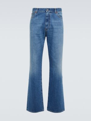 Straight leg jeans con stampa Valentino blu