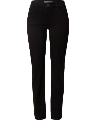 Bavlnené džínsy s rovným strihom s vysokým pásom na zips Mos Mosh - čierna