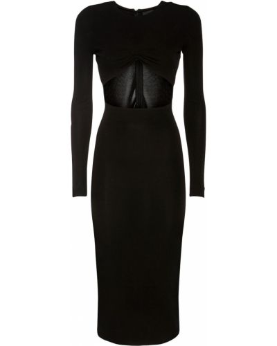 Sukienka midi z wiskozy z dżerseju Dsquared2 czarna