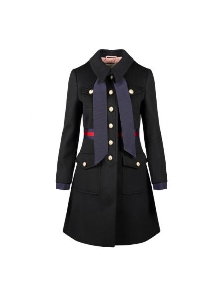Płaszcz wełniany retro Gucci Vintage czarny