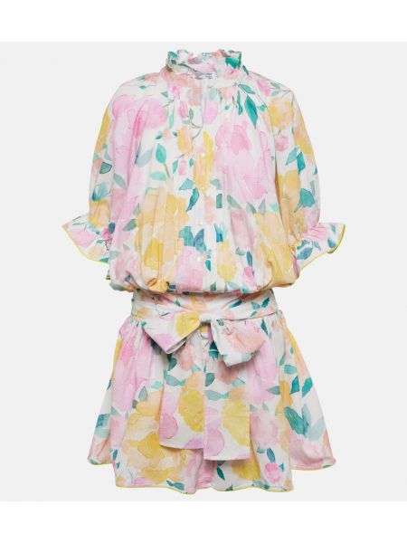 Pamučna lanena haljina s cvjetnim printom Juliet Dunn