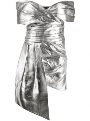 Drapované mini šaty Alexandre Vauthier stříbrné