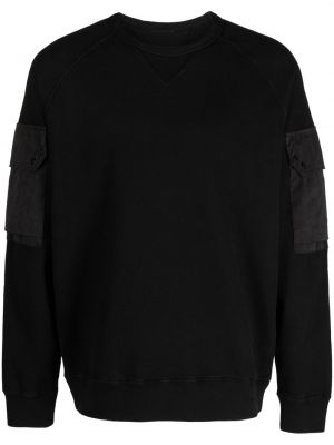 Памучен пуловер Ten C черно