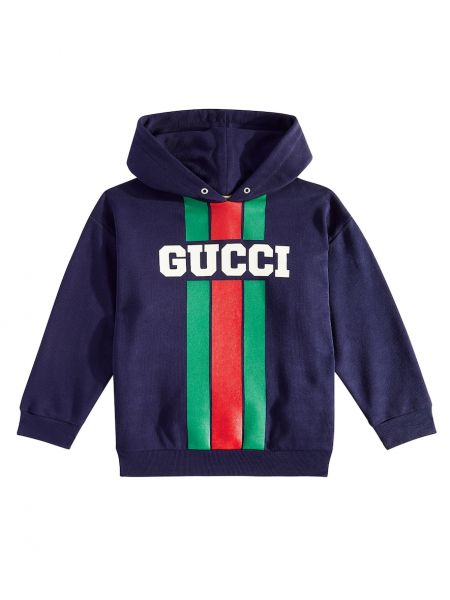 Jersey bomull hettegenser for gutter Gucci Kids blå