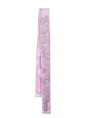 Sciarpa di seta con stampa Pucci rosa