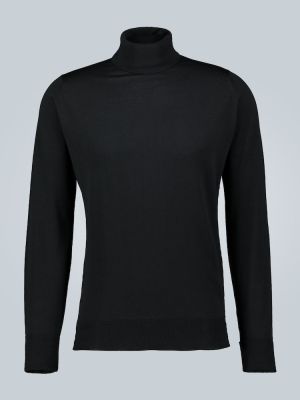 Woll rollkragenpullover John Smedley schwarz