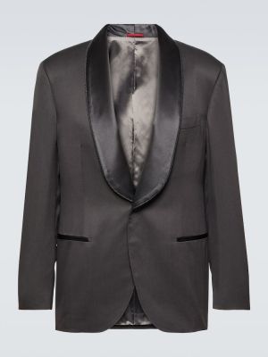 Svilena ukrojena obleka Brunello Cucinelli črna