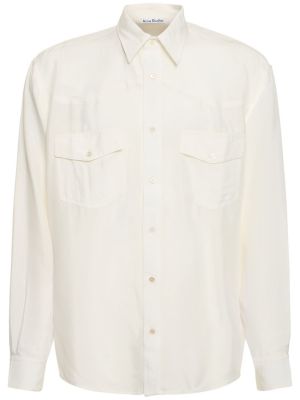 Viskózová košile Acne Studios bílá