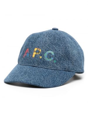 Cappello con visiera con stampa A.p.c. blu