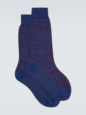 Bavlnené ponožky Berluti modrá
