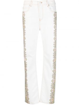 Straight leg jeans con stampa paisley Etro bianco