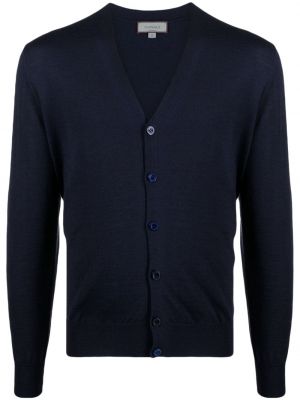 Woll strickjacke mit v-ausschnitt Canali blau