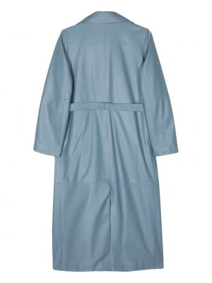 Kožený kabát Simonetta Ravizza modrý