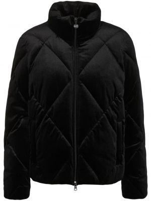Prešívaná zamatová páperová bunda Emporio Armani čierna