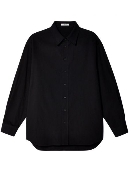 Βαμβακερό μακρύ πουκάμισο The Row μαύρο